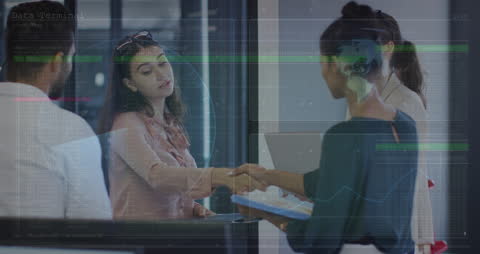 Global Business Collaboration Amidst Digital Data Visualization