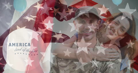 Patriotic Support for Troops Concept with Soldier and Family