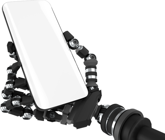 Robotic Hand Holding Smartphone Vector on Transparent Background - Download Free Stock Videos Pikwizard.com