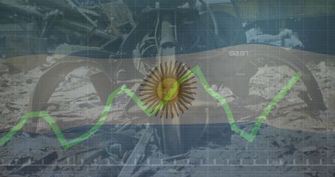 Argentina Flag Overlaying Scrap Metal Recycling Chart