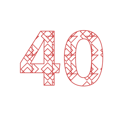 Red Patterned 40 Number on Transparent Background for Celebration - Download Free Stock Videos Pikwizard.com
