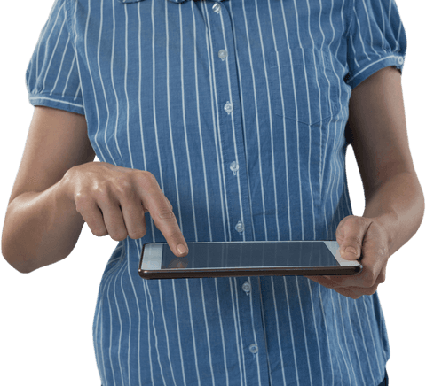 Woman Engaging with Tablet Transparent Background - Download Free Stock Videos Pikwizard.com