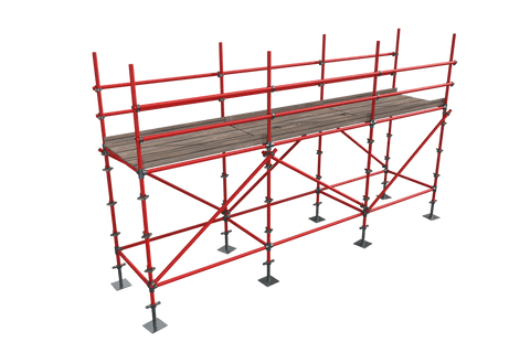 3d transparent view of red scaffolding structure with wooden plank - Download Free Stock Videos Pikwizard.com
