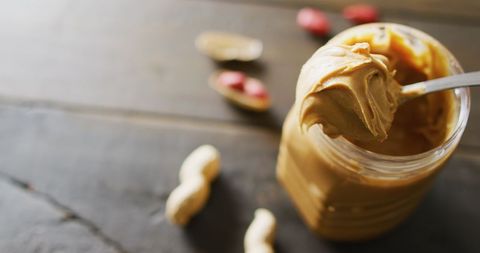 Close Up of Creamy Peanut Butter with Peanuts - Download Free Stock Images Pikwizard.com