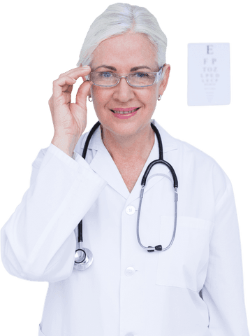 transparent background female doctor adjusting glasses - Download Free Stock Videos Pikwizard.com