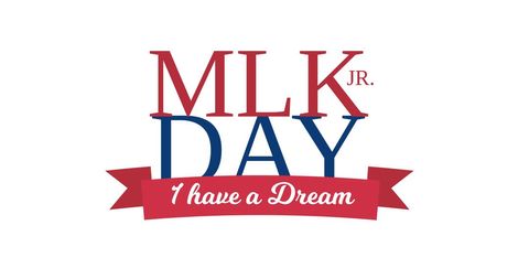 Mlk day celebration banner with inspirational text