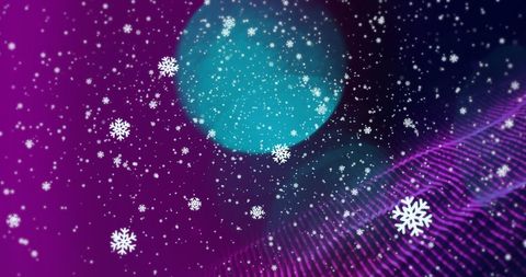 Vibrant Winter Wonderland with Falling Snowflakes