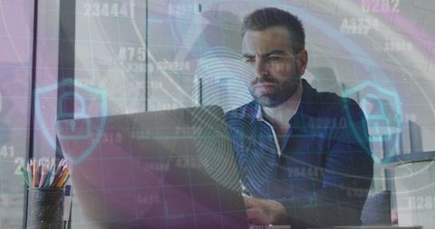 IT Professional Analyzing Data in Modern Office Environment