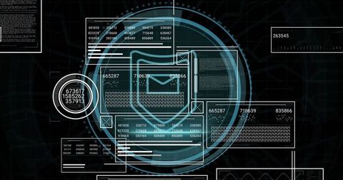 futuristic digital data interface with central hud icon - Download Free Stock Images Pikwizard.com
