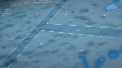 Futuristic Blue Interface With Data Processing Visuals