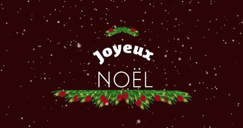 Festive Joyeux Noël Banner with Falling Snow - Download Free Stock Images Pikwizard.com