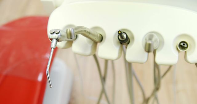 Close-up of dental tools and equipments in dental clinic