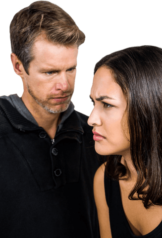 Transparent Couple Argues Intensely with Serious Expressions - Download Free Stock Videos Pikwizard.com