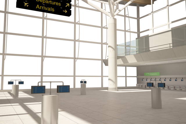 Modern airport interior illustration on transparent background - Download Free Stock Videos Pikwizard.com