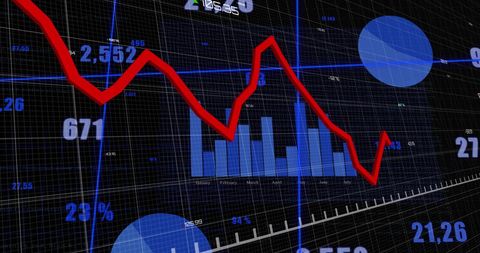 Dynamic Financial Data Visualization Chart with Trending Lines - Download Free Stock Images Pikwizard.com