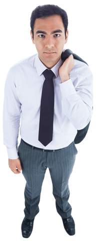 Confident Businessman Standing on Transparent Background Lifestyle