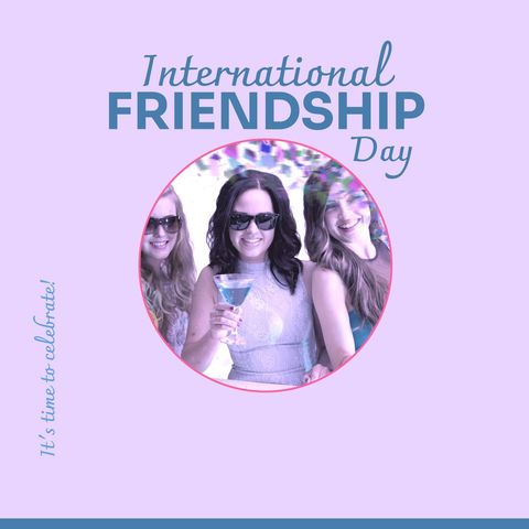 International Friendship Day Celebration Poster with Friends