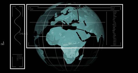 Digital Global Data Processing on Rotating Globe - Download Free Stock Images Pikwizard.com