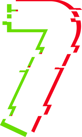 modern glitch number seven red green transparent design - Download Free Stock Videos Pikwizard.com