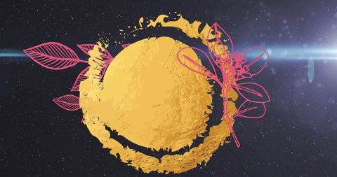 Gold Crown on Floral Background Celebrating Achievement