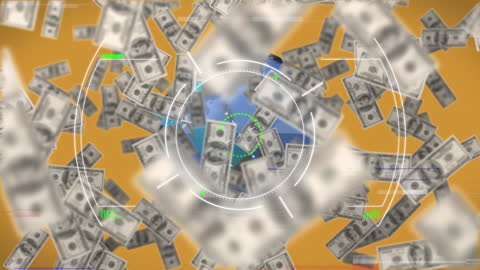 Animated Globe with Falling Dollars