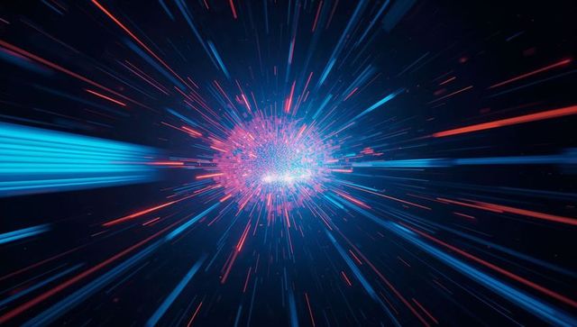 Abstract Cosmic Energy Burst with Radiant Light Streaks