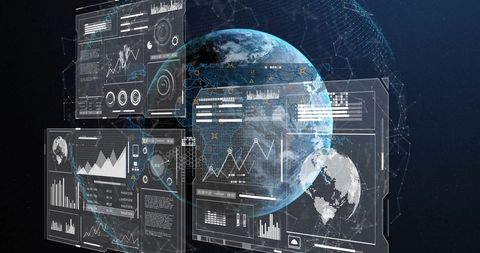 global data interface with digital graphs and analytics - Download Free Stock Images Pikwizard.com
