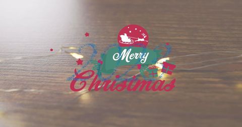 Christmas Greeting 2023 Over Glowing Fairy Lights