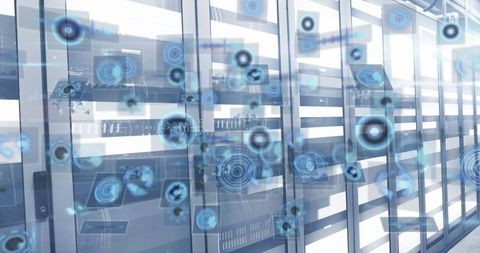 Futuristic Digital Interface in Modern Server Room Concept - Download Free Stock Images Pikwizard.com