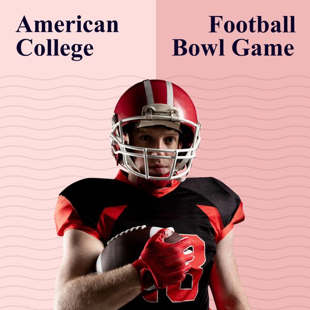 American College Football Player Ready for Bowl Game - Download Free Stock Templates Pikwizard.com