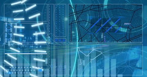Futuristic 5G Data Interface with Dynamic Maps and Graphs