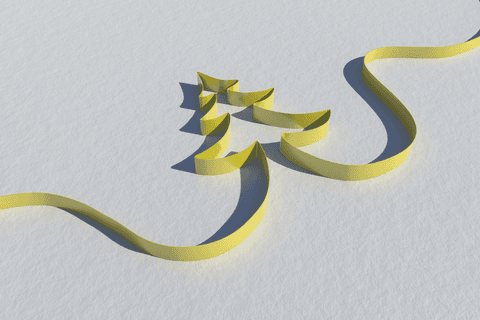 transparent yellow ribbon forming a christmas tree on snow - Download Free Stock Videos Pikwizard.com