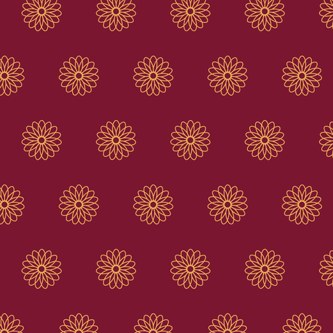 Elegant Yellow Floral Pattern on Claret Background Art Transparent - Download Free Stock Videos Pikwizard.com