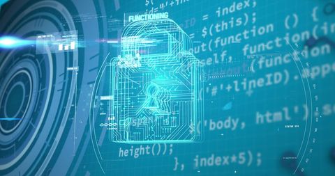 Secure Digital Transformation with Padlock and Code Overlays - Download Free Stock Images Pikwizard.com