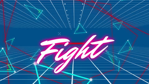 Dynamic Fight Animation in Geometric Blue Space