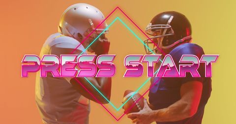 Retro Inspired American Football Players with Neon Accents