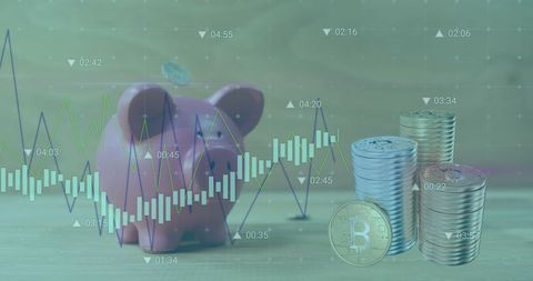 Financial Data Analysis with Piggy Bank and Cryptocurrency - Download Free Stock Images Pikwizard.com