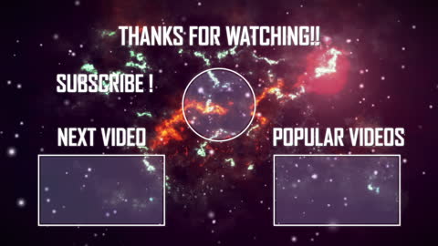 Cosmic Themed Video End Screen with Glowing Nebula
