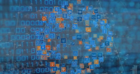 Digital World: Binary Code and Iconic Data Ecosystem