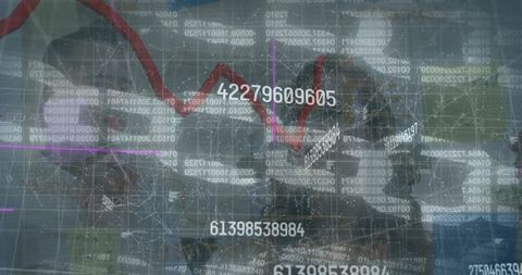 Global business analytics digital data overlay