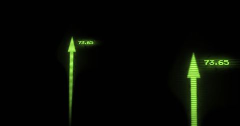 Rising green arrows indicating financial growth