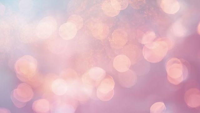 Glowing Pastel Bokeh with Golden Glitter Orbs, Dreamy Pink Shimmer Background