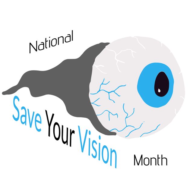 Creative National Save Your Vision Month Graphic with Eye and Snail Shell - Download Free Stock Templates Pikwizard.com