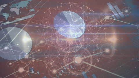 Digital Global Network Concept with Data Points and Charts