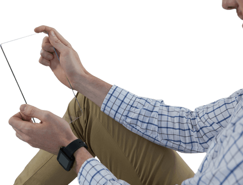 Transparent Glass Tablet in Executive Hand Cordless Technology - Download Free Stock Videos Pikwizard.com