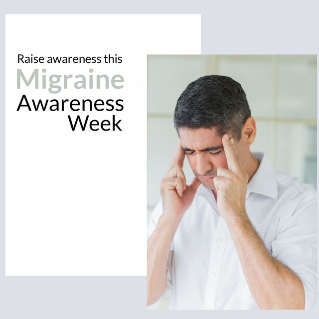 Mature Man Suffering from Migraine for Migraine Awareness Week Campaign - Download Free Stock Templates Pikwizard.com