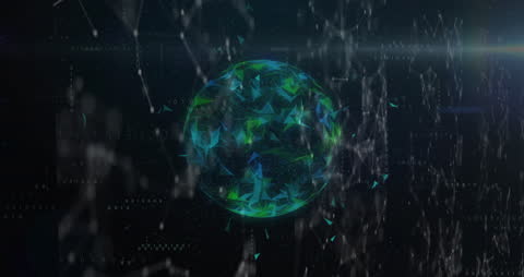 Digital Network of Connections Encircling Globe