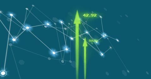 Digital Network Growth with Upward Data Arrows - Download Free Stock Images Pikwizard.com