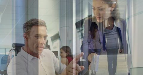 Collaboration and movement in modern business office