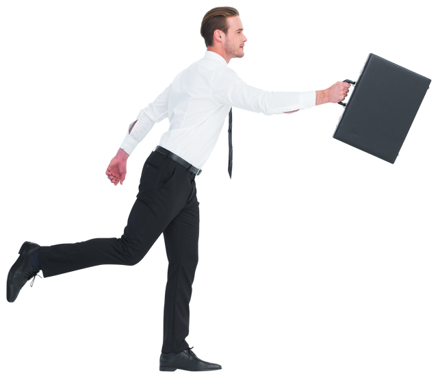 Transparent Businessman Holding Briefcase Mid-Stride - Download Free Stock Videos Pikwizard.com